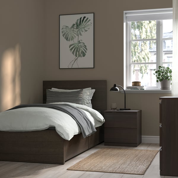 IKEA MALM High Bed Frame/2 Storage Boxes