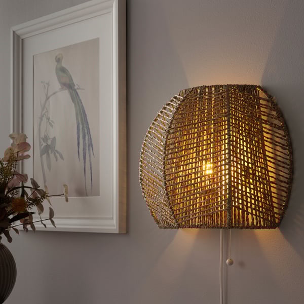 IKEA MÅNALG Wall Lamp Sedge/handmade