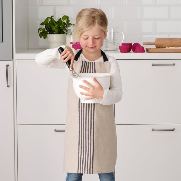 IKEA MARIATHERES Children's Apron Beige 18x22 "