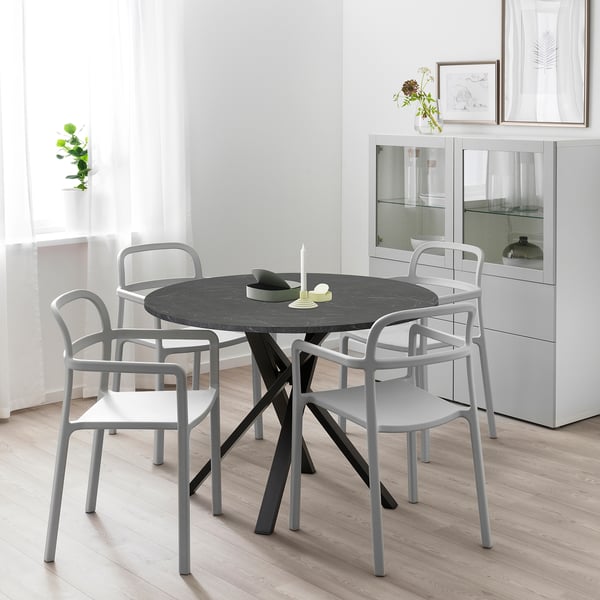 IKEA MARIEDAMM Table Black Marble Effect 41 3/8 "