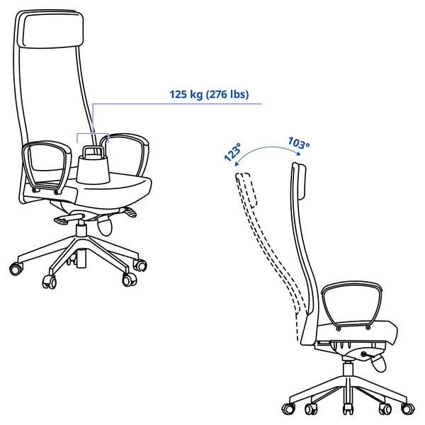 IKEA MARKUS Office Chair Vissle Dark Gray Large