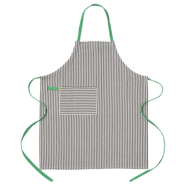 IKEA MÄVINN Apron black white/stripe 36x35 "