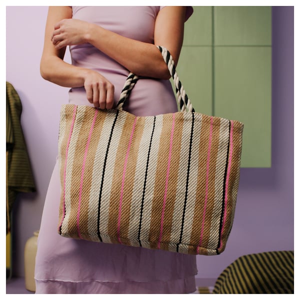 IKEA MÄVINN Bag Handmade/stripe Natural
