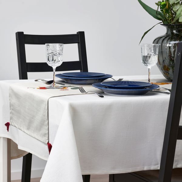 IKEA MÄVINN Table Runner White Red/tassel 14x51 "