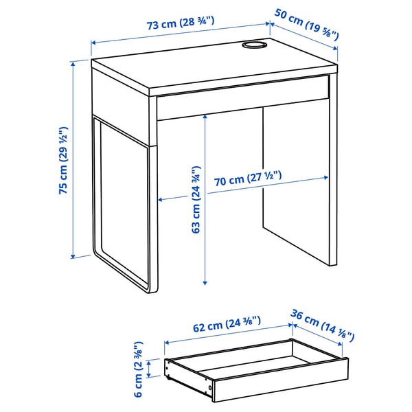 IKEA MICKE Desk White 28 3/4x19 5/8 "