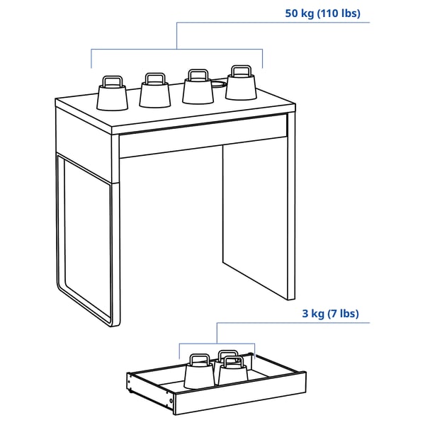 IKEA MICKE Desk White 28 3/4x19 5/8 "