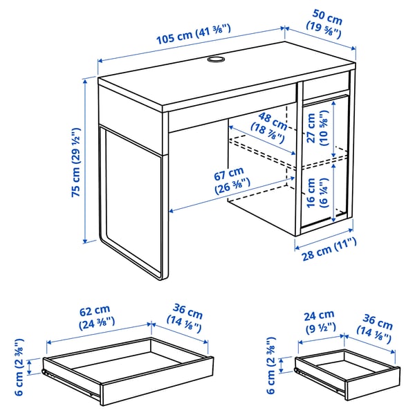 IKEA MICKE Desk White 41 3/8x19 5/8 "