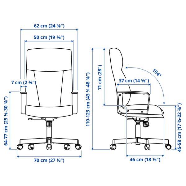 IKEA MILLBERGET Swivel Chair Murum Black