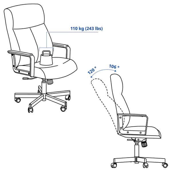 IKEA MILLBERGET Swivel Chair Murum Black