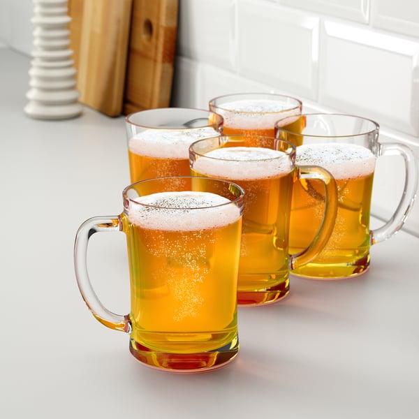 IKEA MJÖD Beer Mug Clear Glass 20 Oz