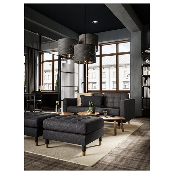 IKEA MORABO Ottoman Gunnared Dark Gray/wood