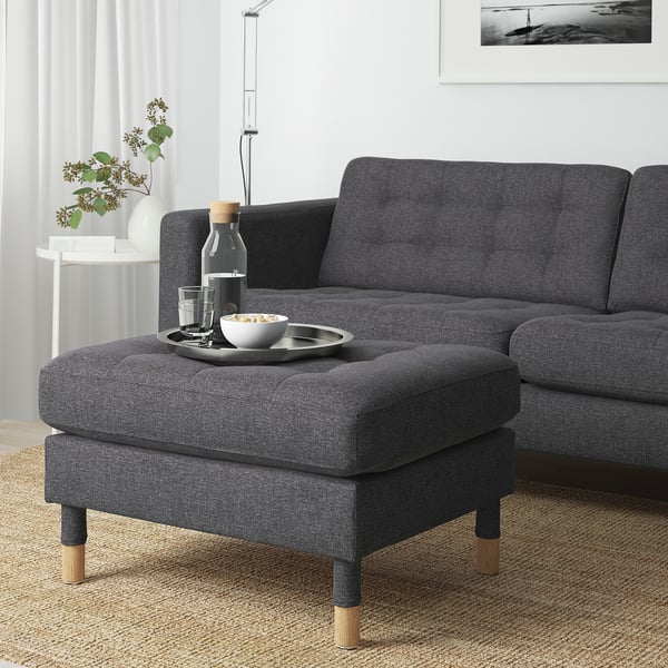 IKEA MORABO Ottoman Gunnared Dark Gray/wood