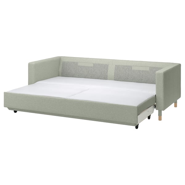 IKEA MORABO Sleeper sofa Gunnared light green/wood