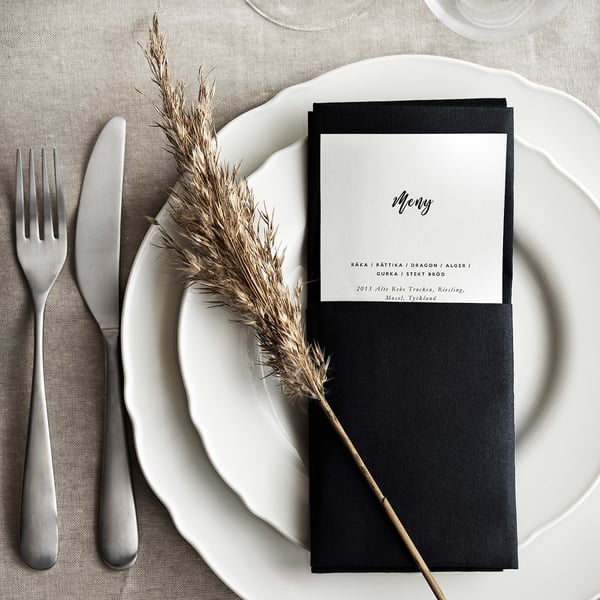 IKEA MOTTAGA Paper Napkin Black 15x15 "