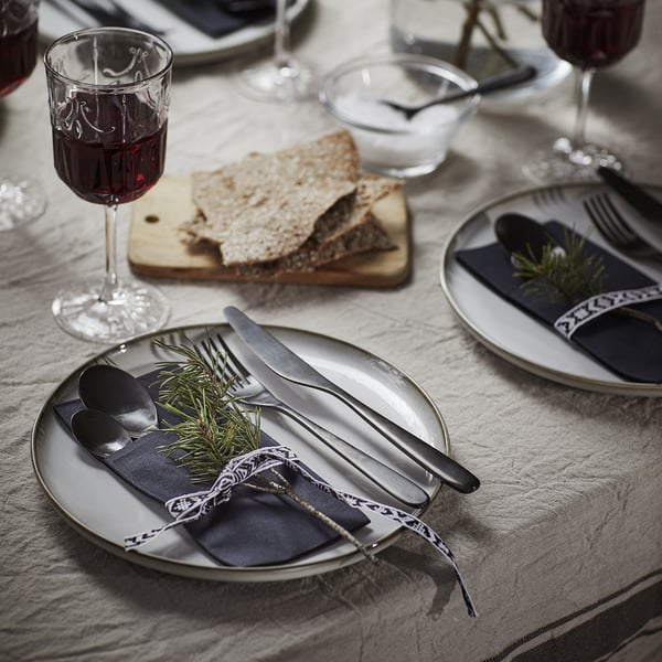 IKEA MOTTAGA Paper Napkin Black 15x15 "