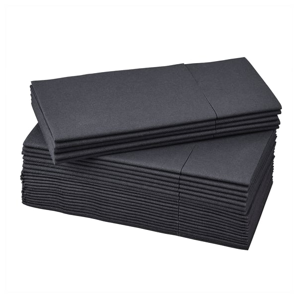 IKEA MOTTAGA Paper napkin black 15x15 "