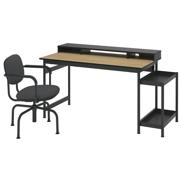 IKEA MULLSJÖ Desk and chair oak veneer/dark gray