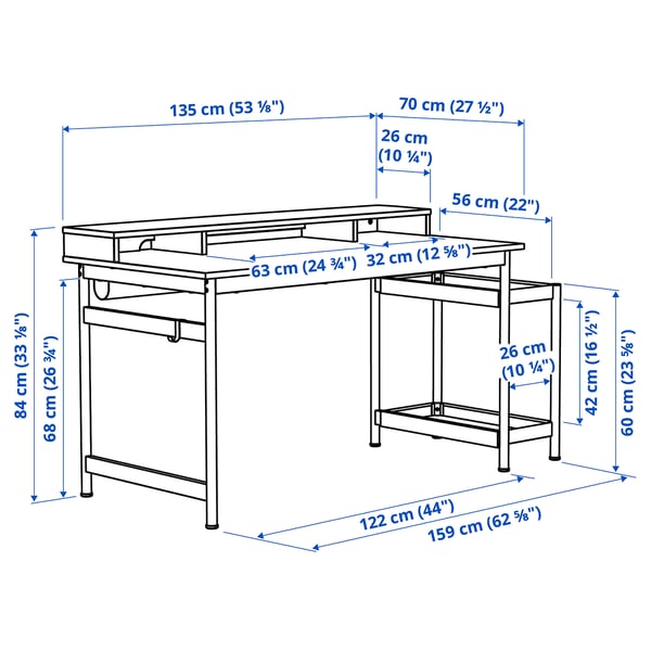 IKEA MULLSJÖ Desk Oak Veneer 53 1/8x27 1/2 "