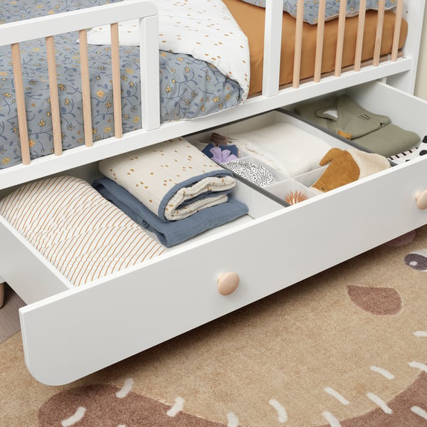 IKEA MYLLRA Crib With Drawer White 27 1/2x52 "