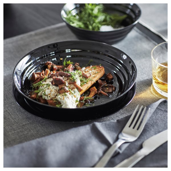 IKEA NÄTBARB Deep Plate/bowl Black 7 ½ "