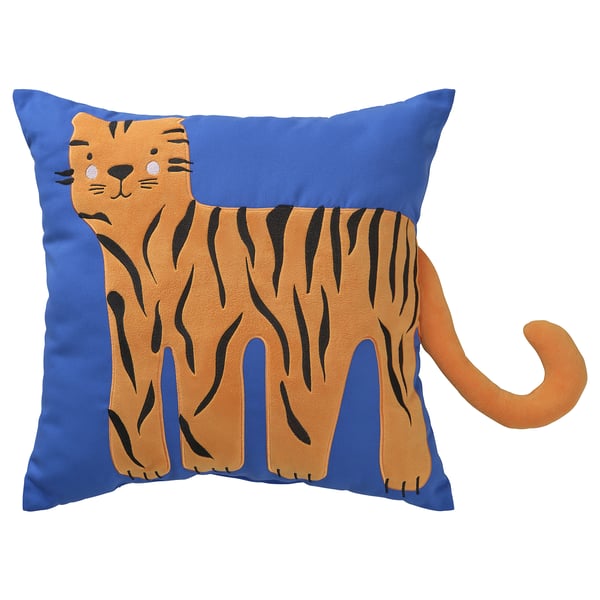IKEA NATTHÄGER Cushion blue/tiger 20x20 "