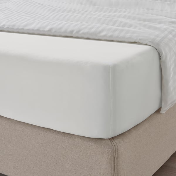IKEA NATTJASMIN Fitted Sheet White Queen