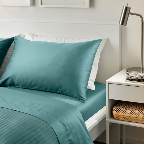 IKEA NATTJASMIN Sheet Set Blue-green Queen