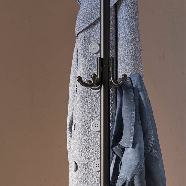 IKEA NIPÅSEN Hat And Coat Stand Black 71 1/4 "