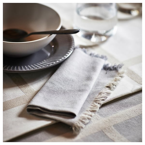 IKEA NISSÖGA Napkin Gray/white 14x14 "
