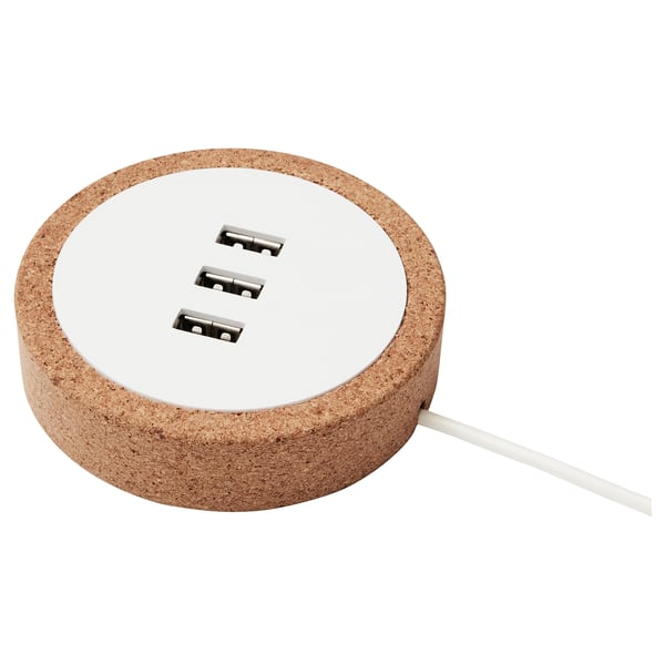 IKEA NORDMÄRKE USB charger white/cork
