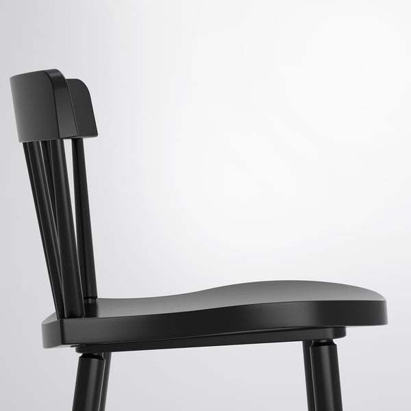 IKEA NORRARYD Bar Stool With Backrest Black 29 1/8 "