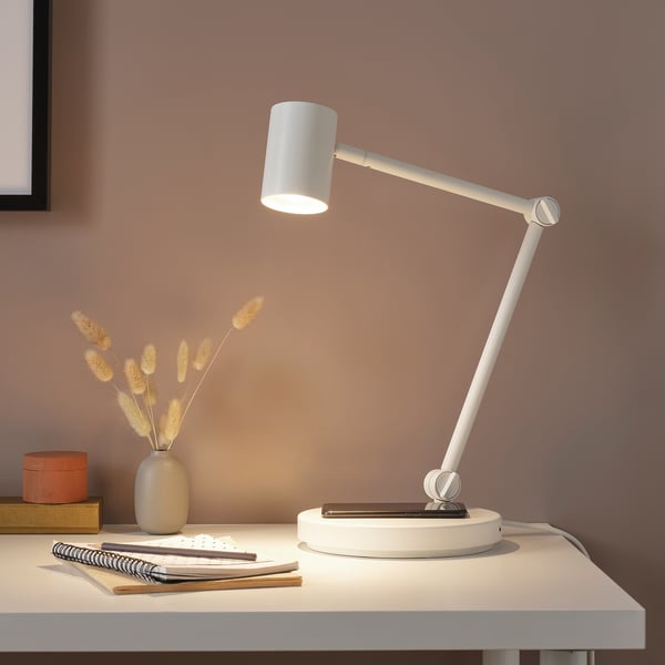 IKEA NYMÅNE Work Lamp With Wireless Charging White