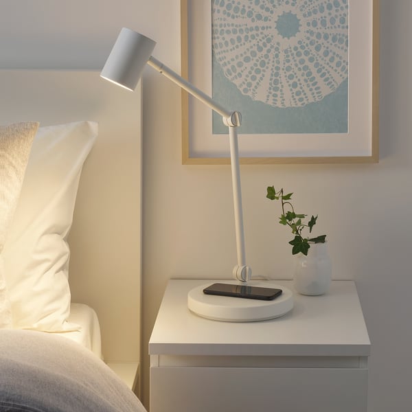 IKEA NYMÅNE Work Lamp With Wireless Charging White