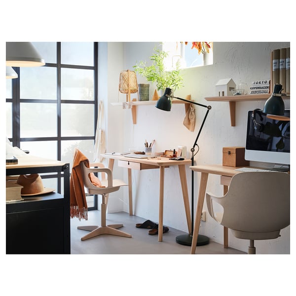 IKEA ODGER Swivel Chair White/beige