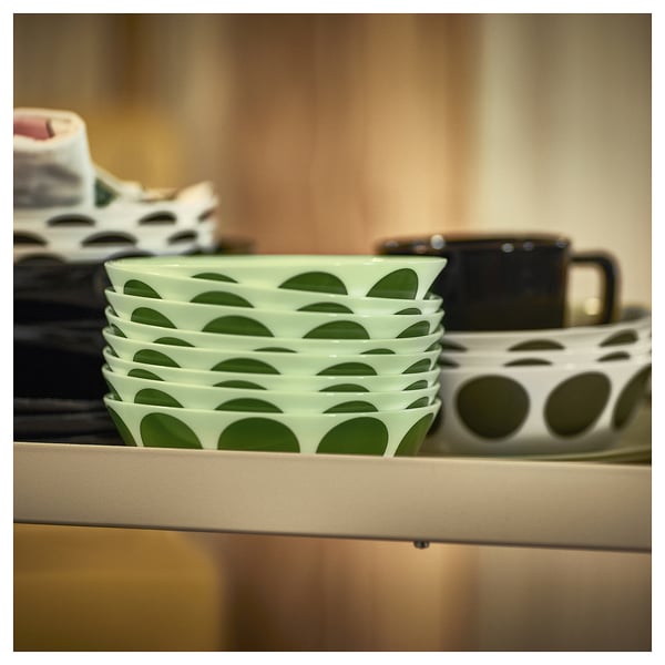 IKEA OFTAST Bowl Light Green Green/dot Pattern 6 "