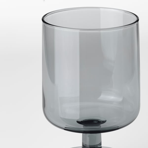 IKEA OMBONAD Goblet Gray 11 Oz