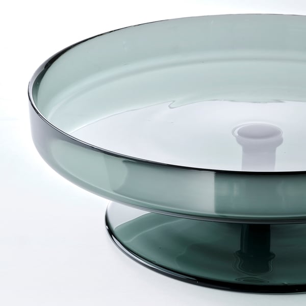 IKEA OMBONAD Serving Plate Glass Gray 11 "