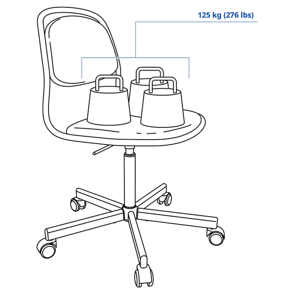 IKEA ÖRFJÄLL Swivel Chair White/Vissle Dark Blue
