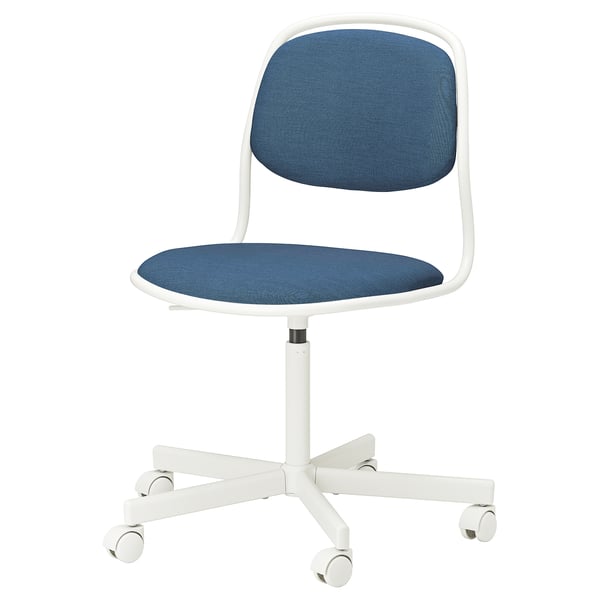 IKEA ÖRFJÄLL Swivel chair white/Vissle dark blue