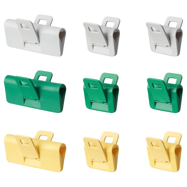 IKEA ÖRINGABBORRE Sealing clip set of 9 multicolor