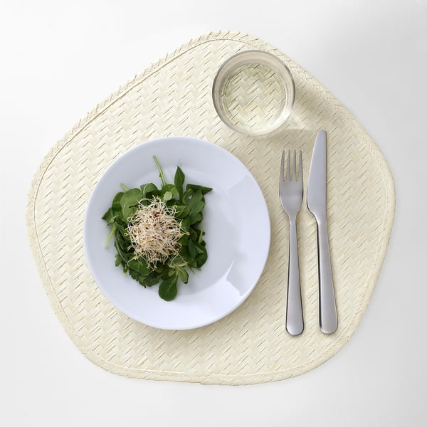 IKEA PADDFISK Place Mat Palm Leaf Handmade 15x14 "