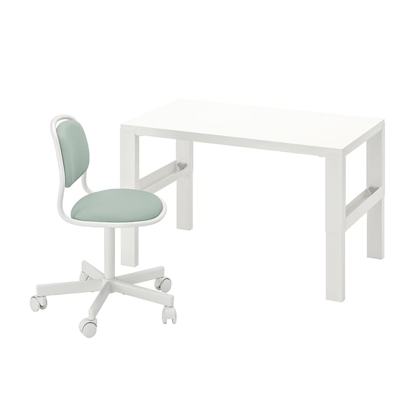 IKEA PÅHL/ÖRFJÄLL Desk and chair white/light green