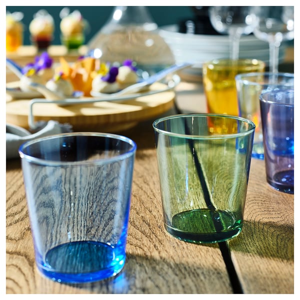 IKEA PAPPERSBJÖRK Glass Mixed Colors 10 Oz