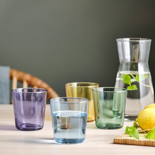 IKEA PAPPERSBJÖRK Glass Mixed Colors 10 Oz