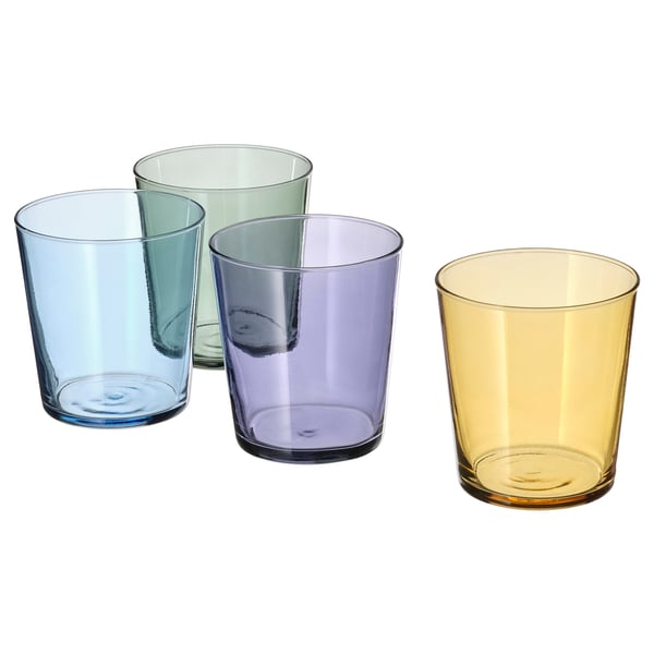 IKEA PAPPERSBJÖRK Glass mixed colors 10 oz