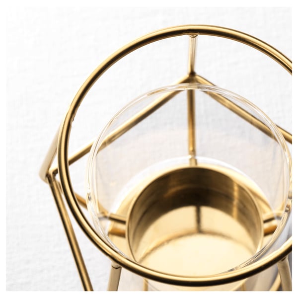 IKEA PÄRLBAND Tealight Holder Gold 4 "