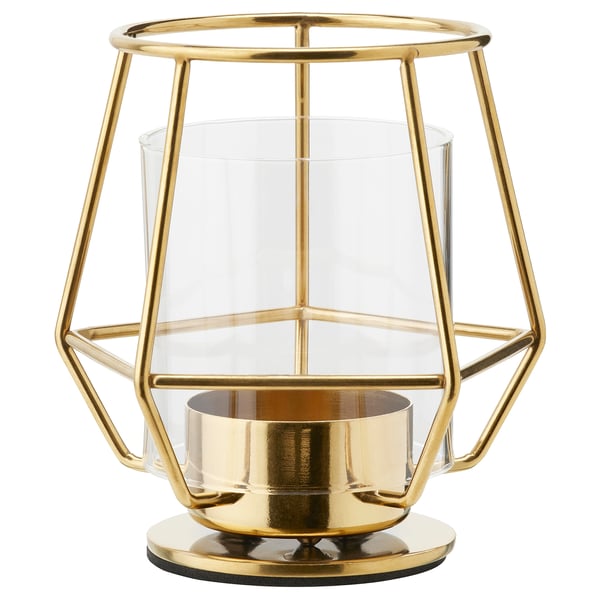 IKEA PÄRLBAND Tealight holder gold 4 "