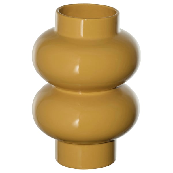IKEA PÄRLHÄGG Vase yellow-beige 8 ¾ "