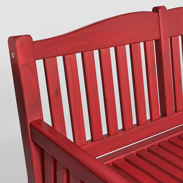 IKEA PÄRONHOLMEN Bench With Backrest Outdoor Red