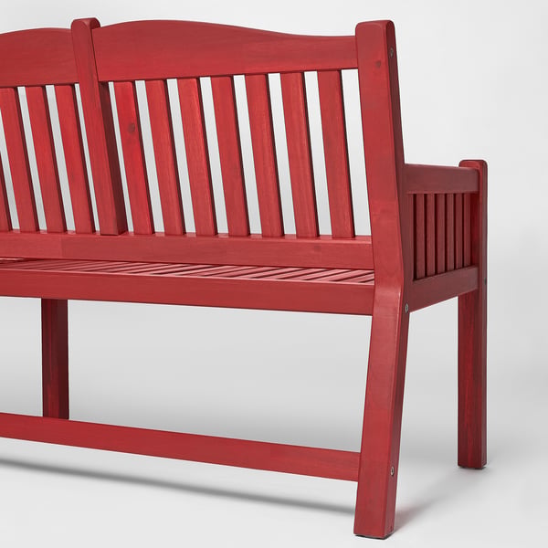 IKEA PÄRONHOLMEN Bench With Backrest Outdoor Red